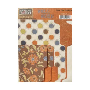 The Paper Loft Well Worn - Two Mini & Two Medium File Folders - Around