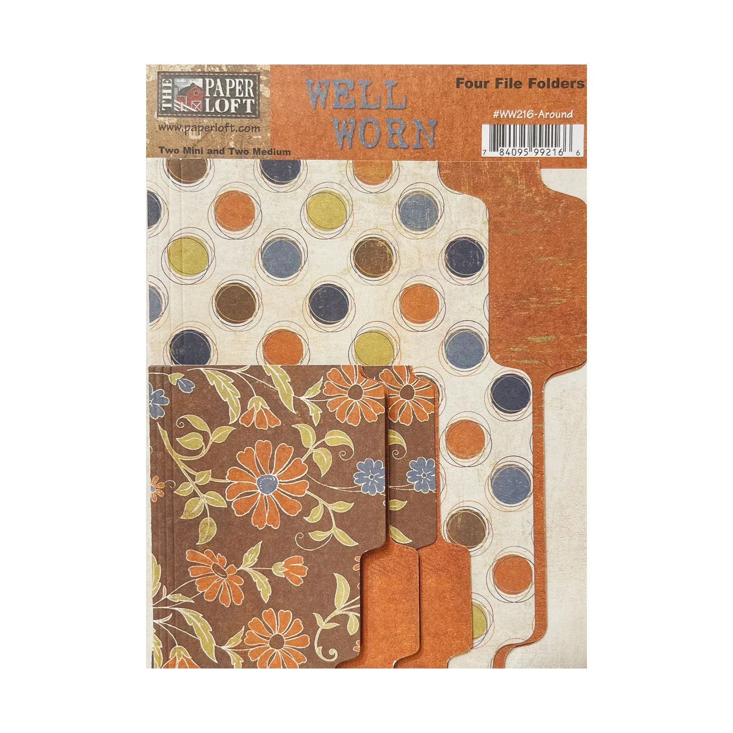 The Paper Loft Well Worn - Two Mini & Two Medium File Folders - Around
