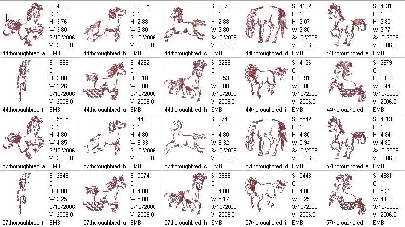 Thoroughbred Redwork