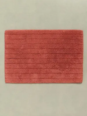 Westside Home Red Fluffy Stripe Bath Mat
