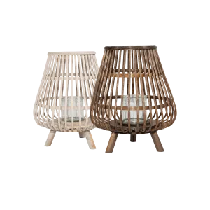 Wooden Tripod Lantern Candle Holder