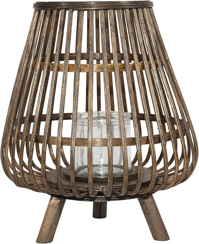 Wooden Tripod Lantern Candle Holder
