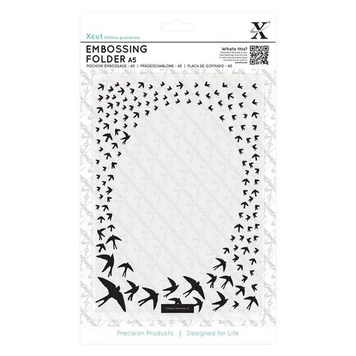 Xcut A5 Embossing Folder - Swallow Frame (XCU 515214)